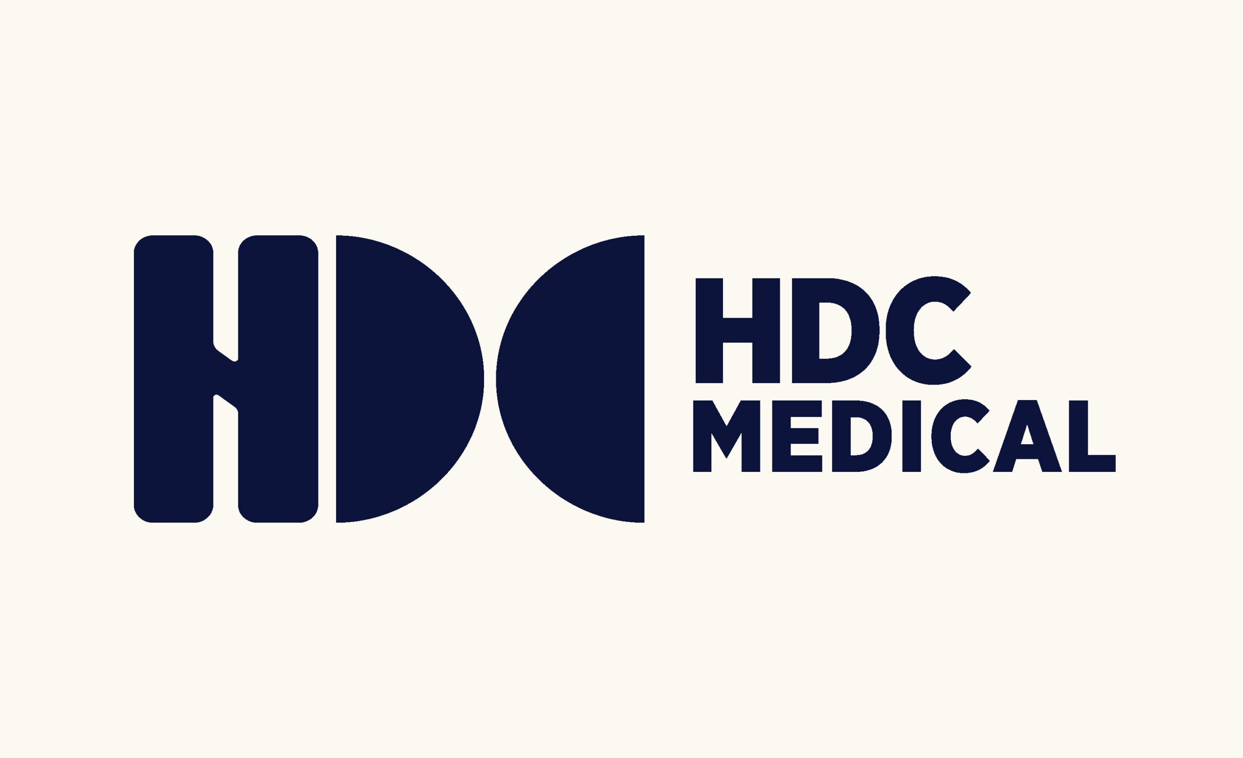HDC Medical logo: dark blue initials HDC with accompanying text "MEDICAL" on a cream background