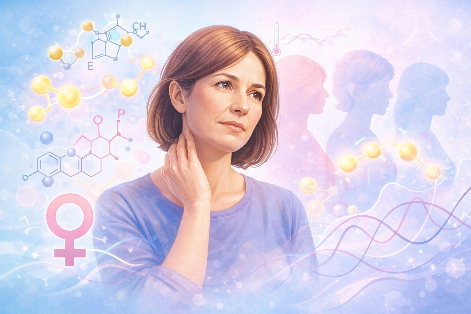 Woman contemplating hormonal changes and aging