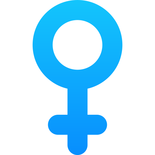 Blue female gender symbol icon