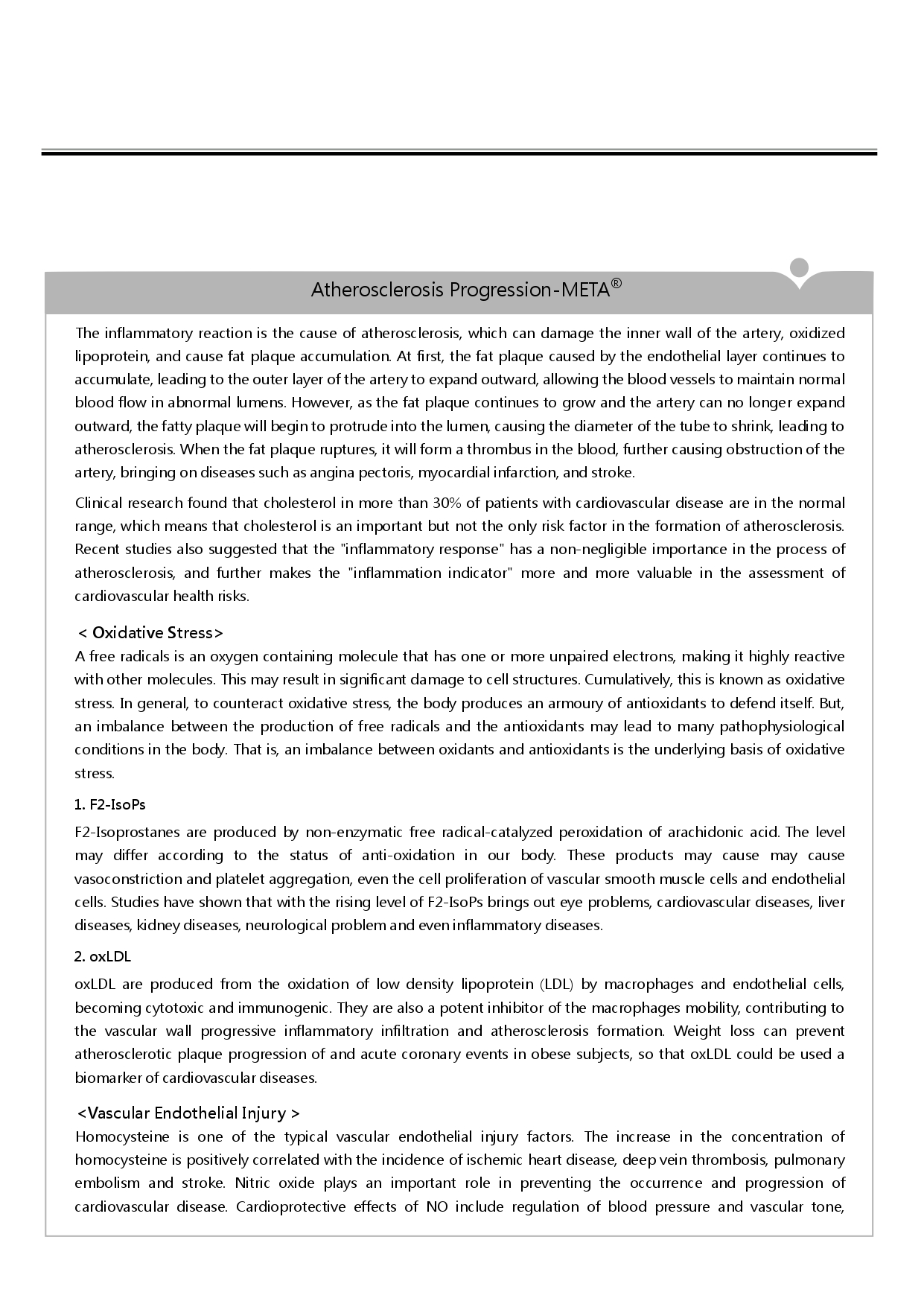 Atherosclerosis progression and oxidative stress explanation.