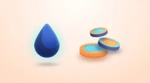 Blood test price illustration — blood droplet and value concept, HDC Medical