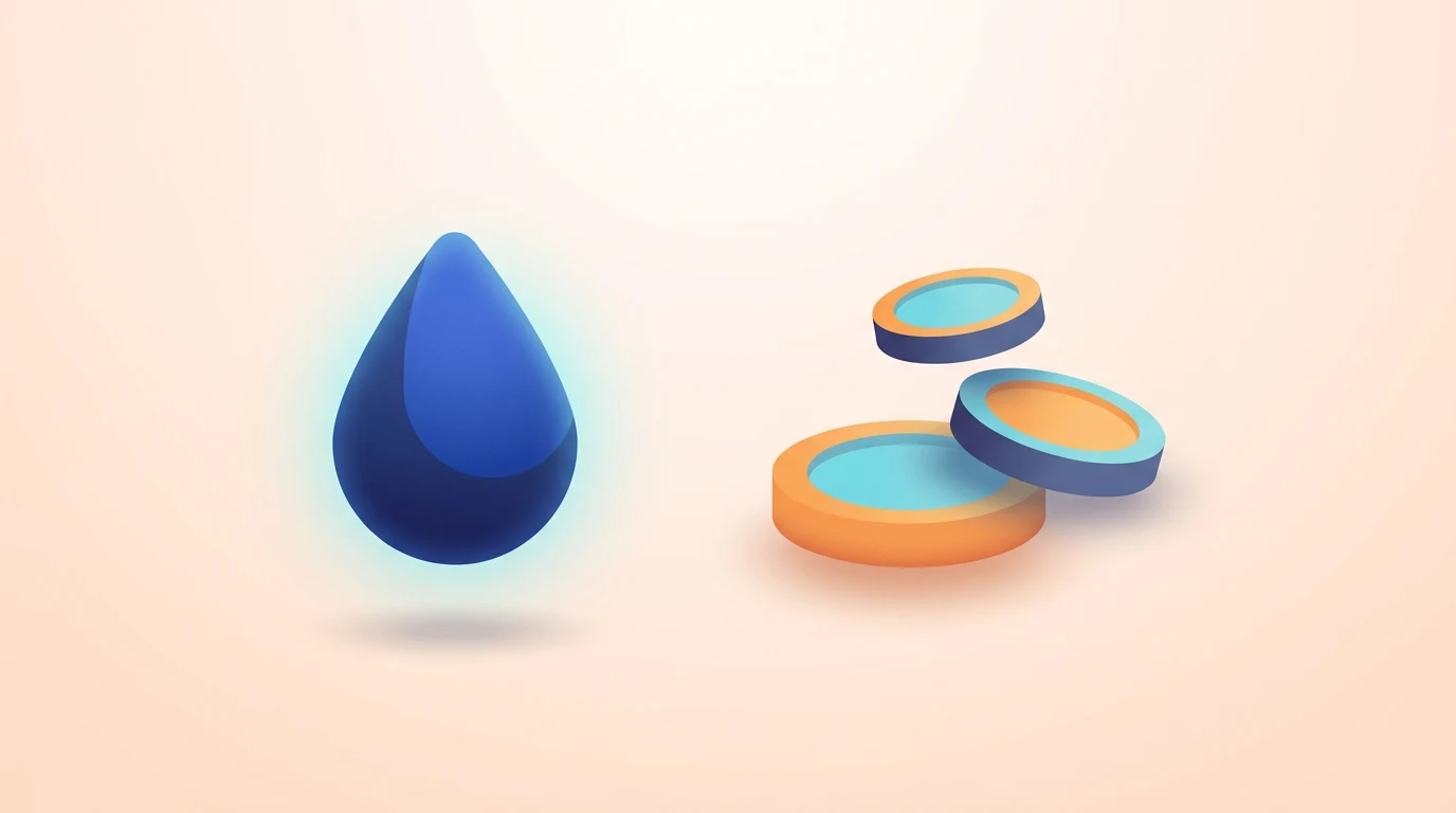 Blood test price illustration — blood droplet and value concept, HDC Medical