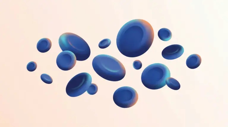 MCH and RDW blood test illustration — red blood cells of varying size, HDC Medical